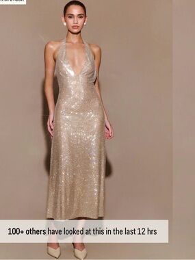 Meshki Diamante halter midi dress